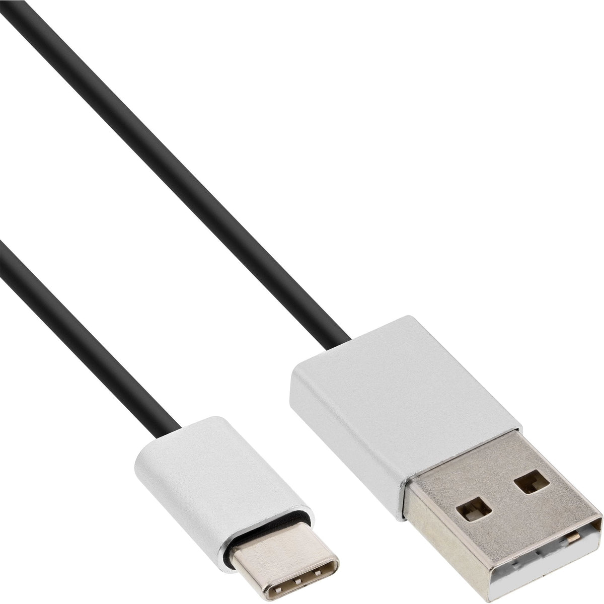Cable Inline Usb 2.0, Conector Tipo C A Conector A, Negro/Aluminio, Flexible, 5 M