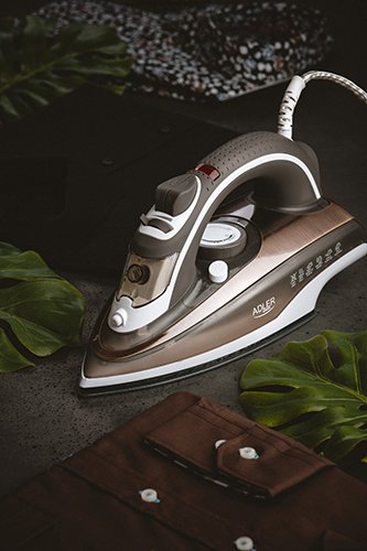 Plancha De Vapor Adler Ad 5030 Cerámica Marrón, Gris, Blanco 3000 W.