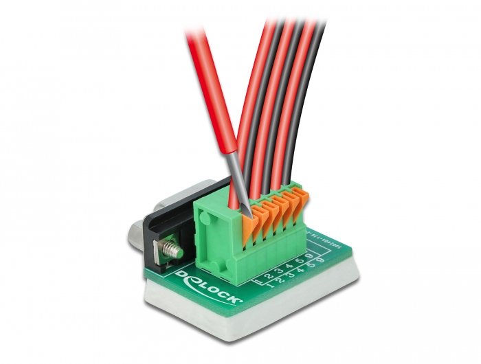 Delock Adaptador D-Sub9 Hembra A Terminalblock Vertical