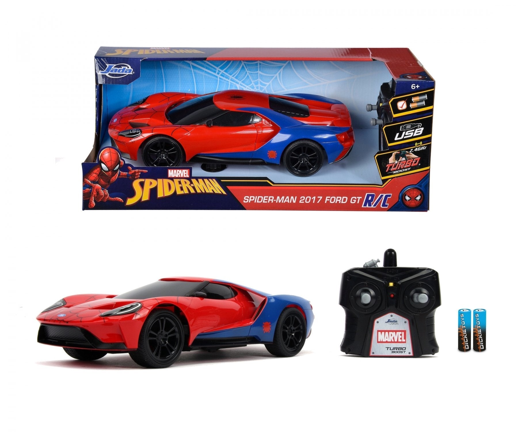 Jada Rc Marvel Spider-Man 2017 Ford Gt 2,4 Ghz 1:16   253226002