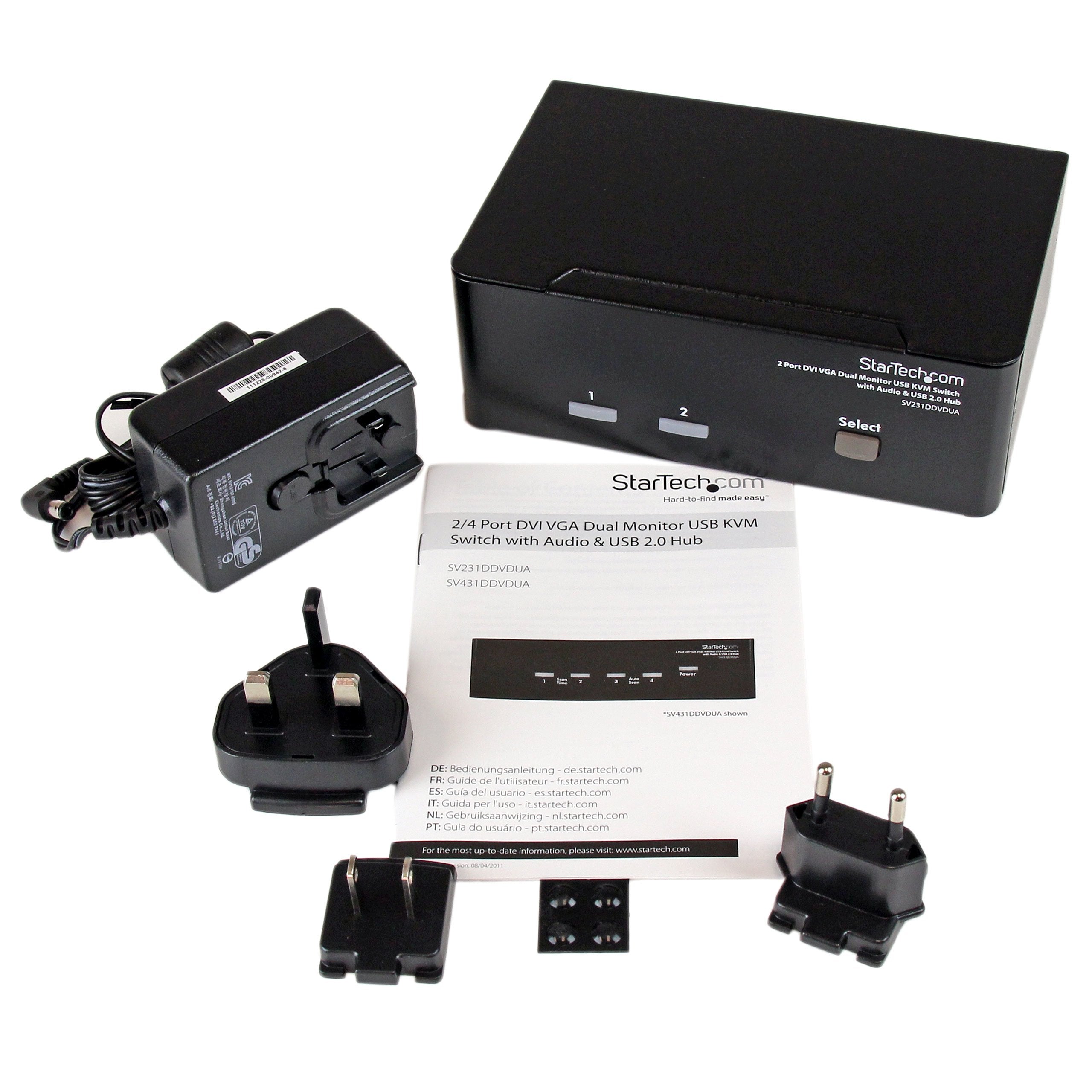 Startech Conmutador Switch Kvm 2 Puertos Doble Mon