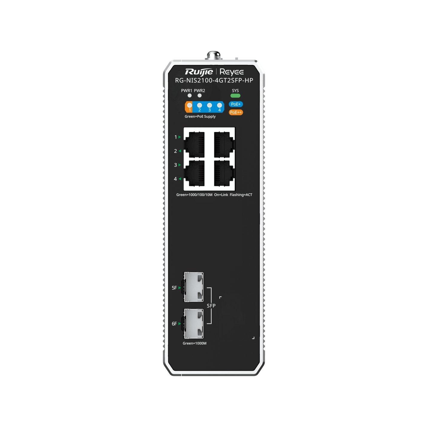 EAN 6976915001491 - Ruijie Networks RG-NIS2100 Gestionado L2 Gigabit Ethernet (10/100/1000) Energía sobre Ethernet (PoE) Negr imagen 4