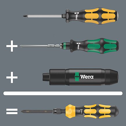 Atornillador Wera 921 Kraftform Plus Negro Amarillo, 1/4" 05018100001