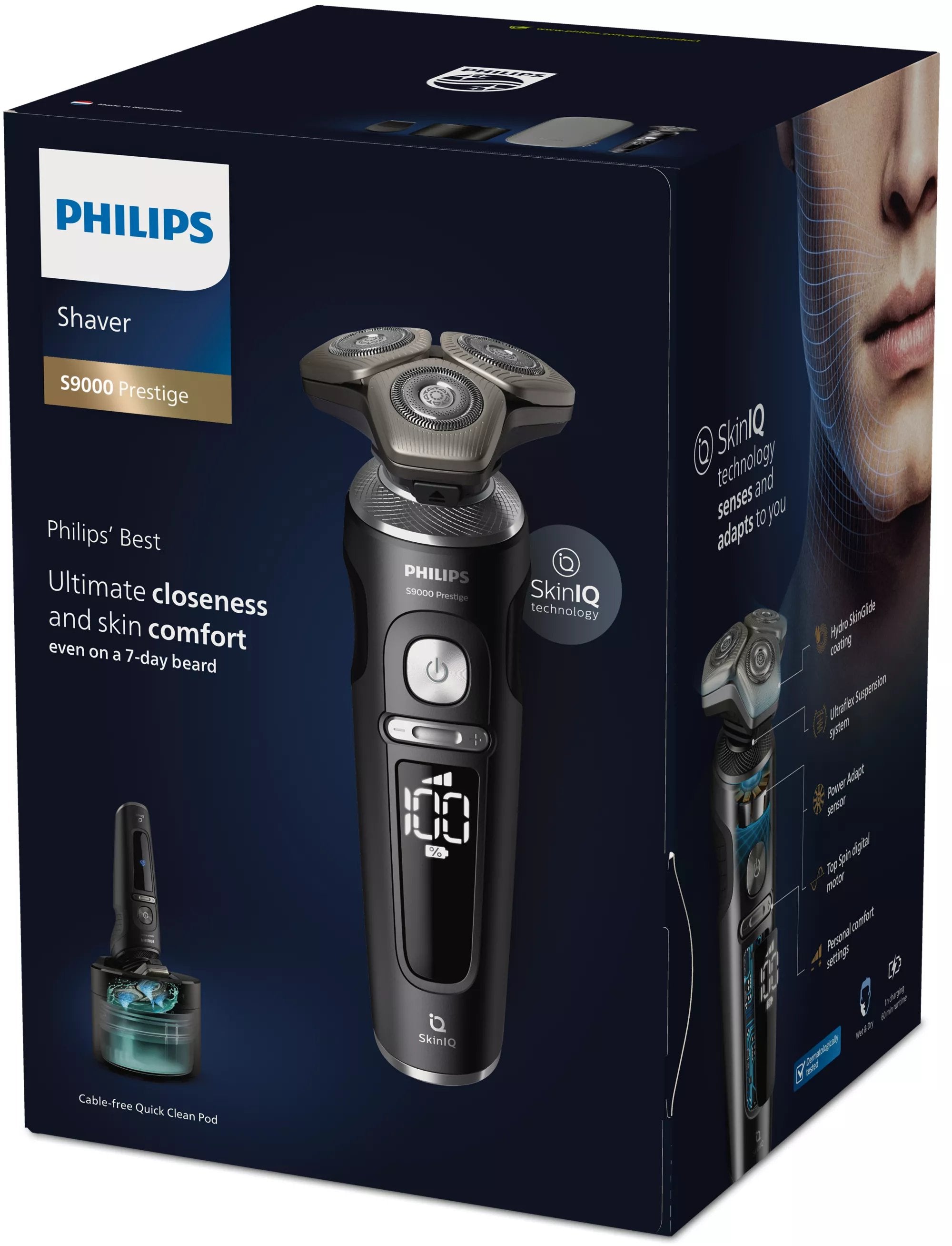 EAN 8720689004336 - Philips Shaver S9000 Prestige SP9840/32 afeitadora Máquina de afeitar de rotación Recortadora Gris imagen 2