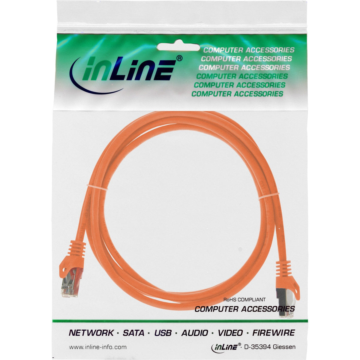 Cable De Red Inline Sf/Utp Cat.5e Naranja 0,5m