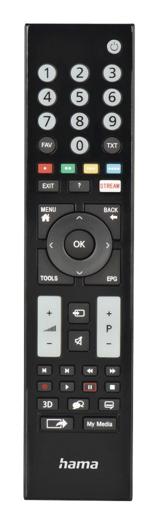 Hama Mando A Distancia Para Tv Grundig - Alcance 10m - 48 Botones - Acceso Directo A Plataformas De Streaming -