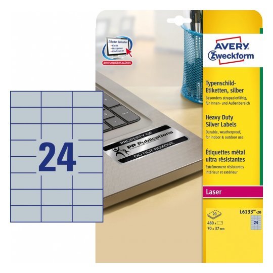 Avery Zweckform Typenschildetiketten 70,0 X 37,0 Mm