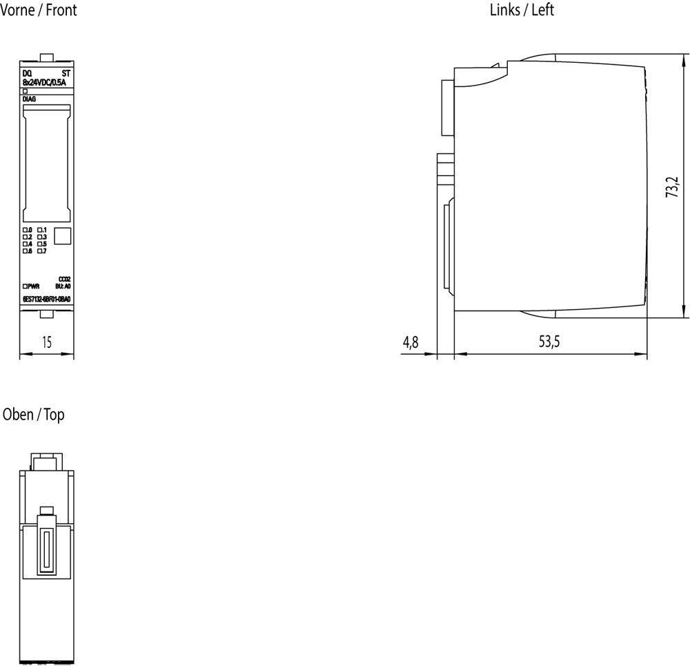 Siem Siemens 6es7132- 6es7132-6bf01-0ba0 6bf01-0ba0 Et 200sp Simatic Digitales