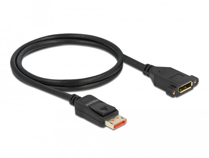Delock Displayport Cable De Extensión Para Instalación 8k 60 Hz 1 M