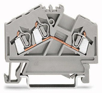 Wago 280-641 3-Leiter-Durchgangsklemme, 2,5 Mm,Mittige Beschriftung,Grau