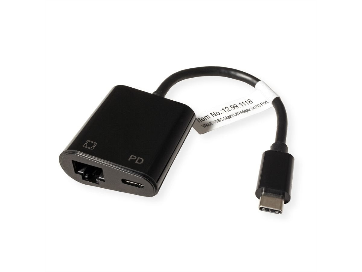 Value Usb 3.2 Gen 2 Typ C Zu Gigabit Ethernet Konverter + 1x Pd Port, 100w