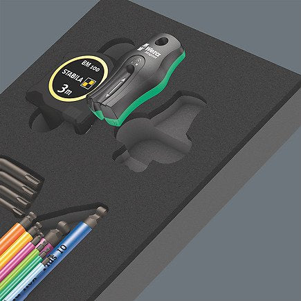 Wera 9740 Juego De Llaves Acodadas Con Inserto De Espuma 1, 20 Piezas, Destornillador Negro/Gris, En Inserto De Espuma Para Carro De Taller