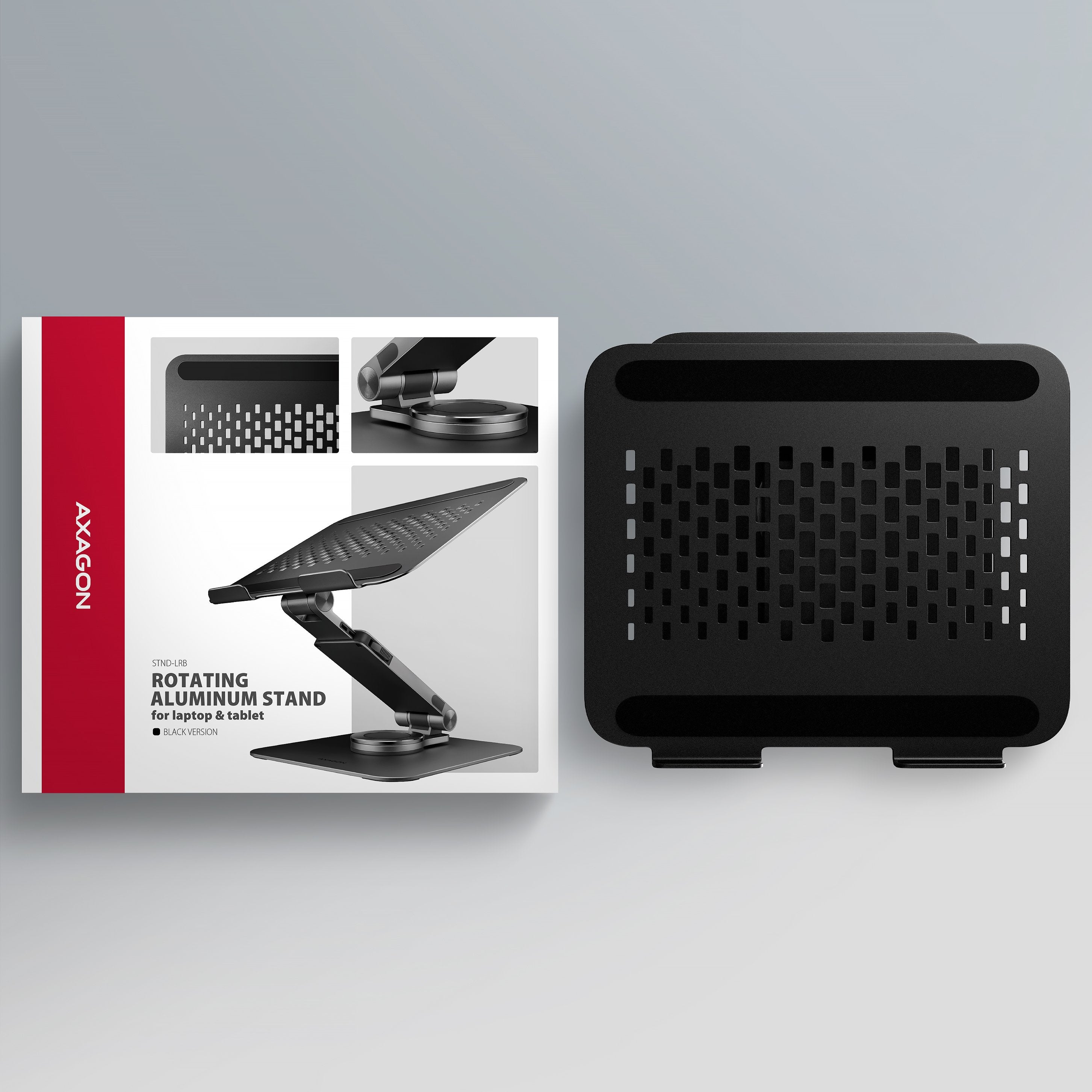 EAN 8595247909206 - Axagon STND-LRB Laptop-Ständer, 360° drehbar, Doppelgelenk, verlängerbar Soporte para ordenador portátil  imagen 11