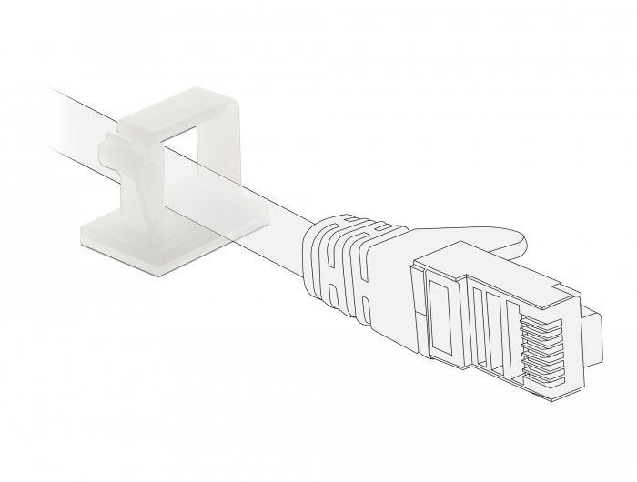 Delock Portacables Con Clip De Bloqueo Autoadhesivo Natural 10 Piezas
