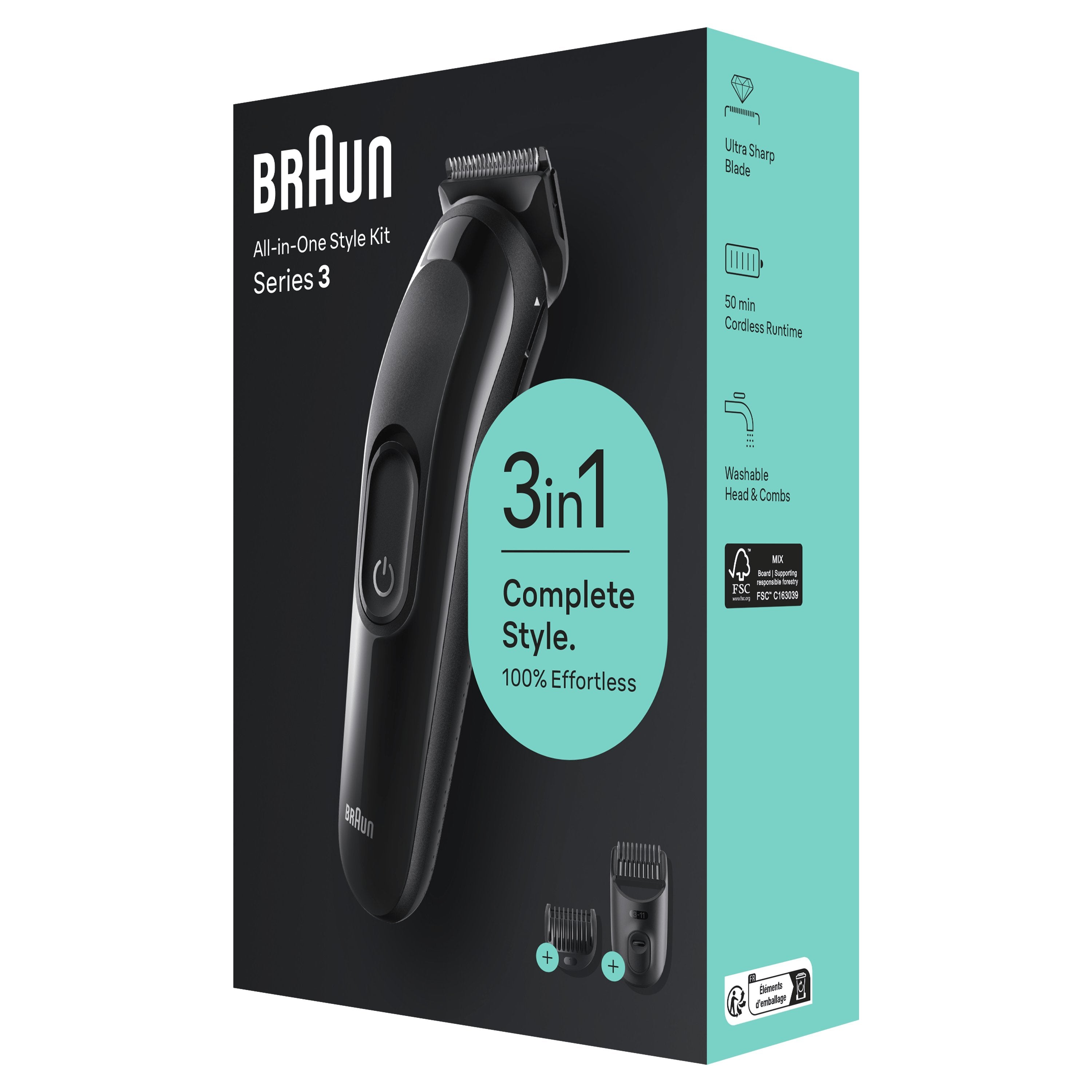Cortapelos Braun Styling Kit Sk2400, Negro Sk2400