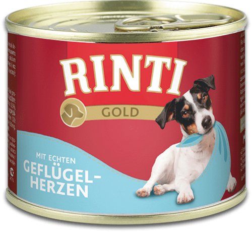 Rinti Gold Poultry Hearts - Comida Húmeda Para Perros - 185g