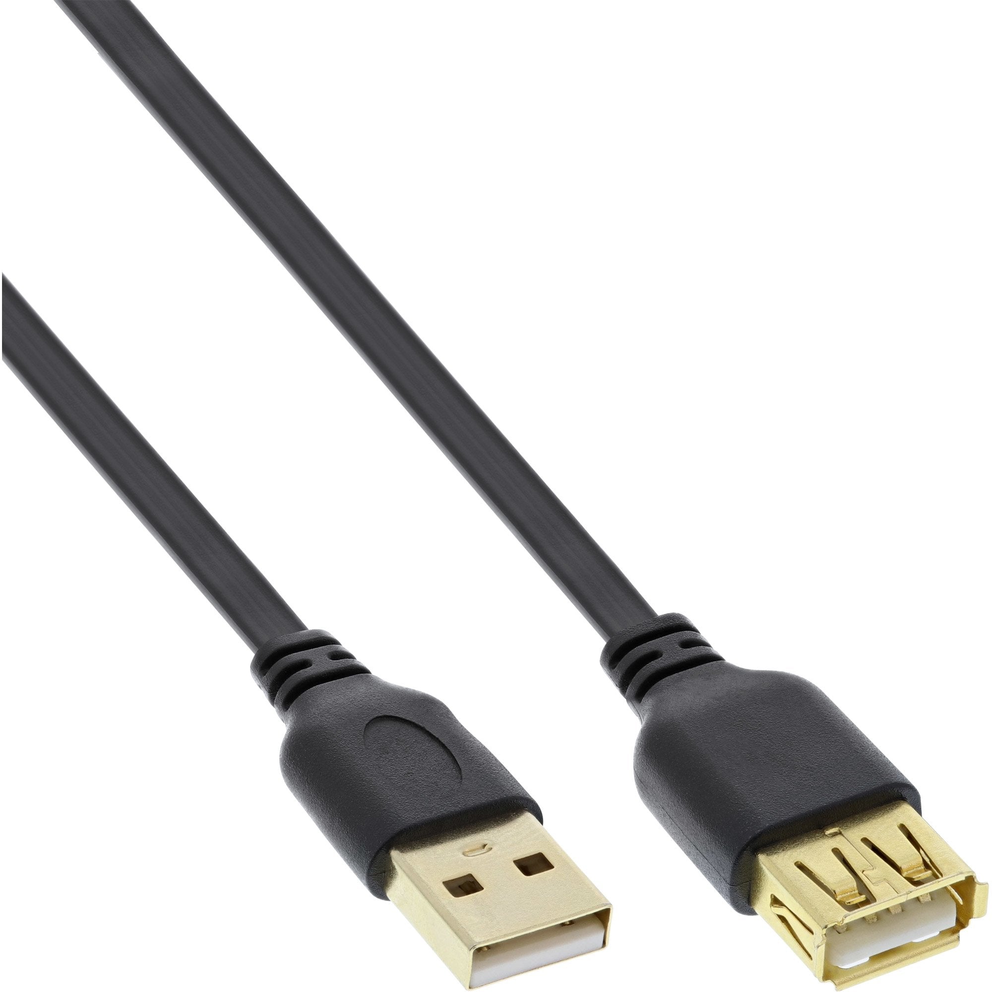Inline Usb 2.0 Flat Cable Tipo A Macho A A Hembra Negro 1,5m