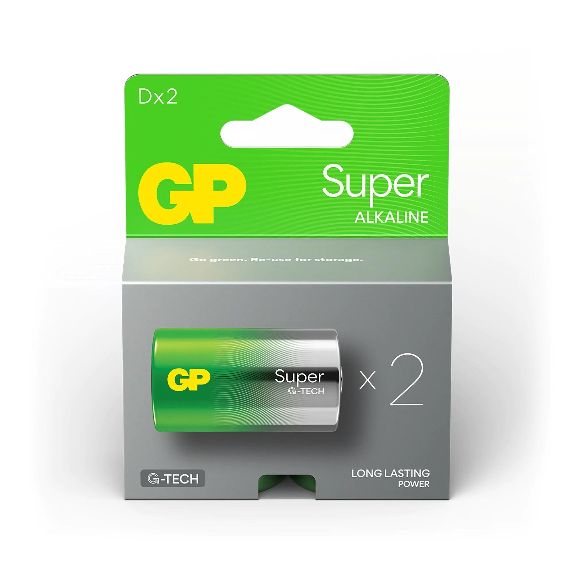 Pila Gp Super Alkaline Batterie D Mono 1,5v 2er Blister