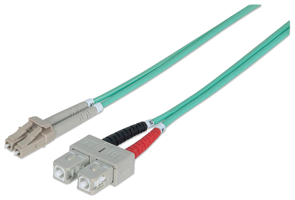 Intellinet 751094 Cable De Fibra Optica 5 M Lc Sc Om3 Color Aguamarina