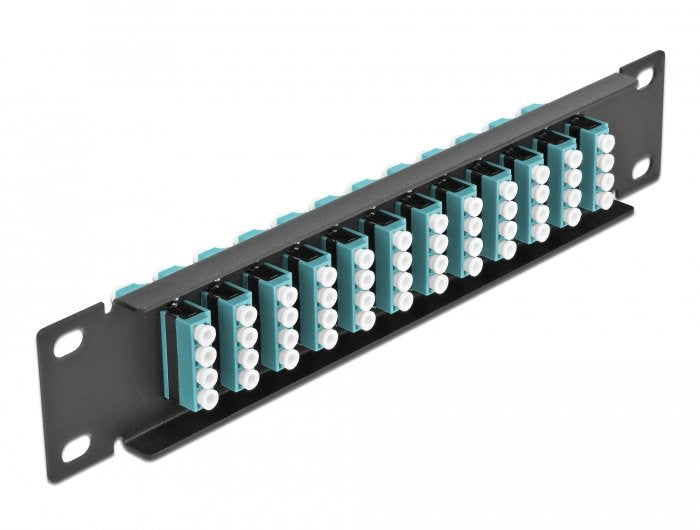 Delock 10" Patch Panel Fo 12 Puertos Lc Quad Aqua 1 U Negro