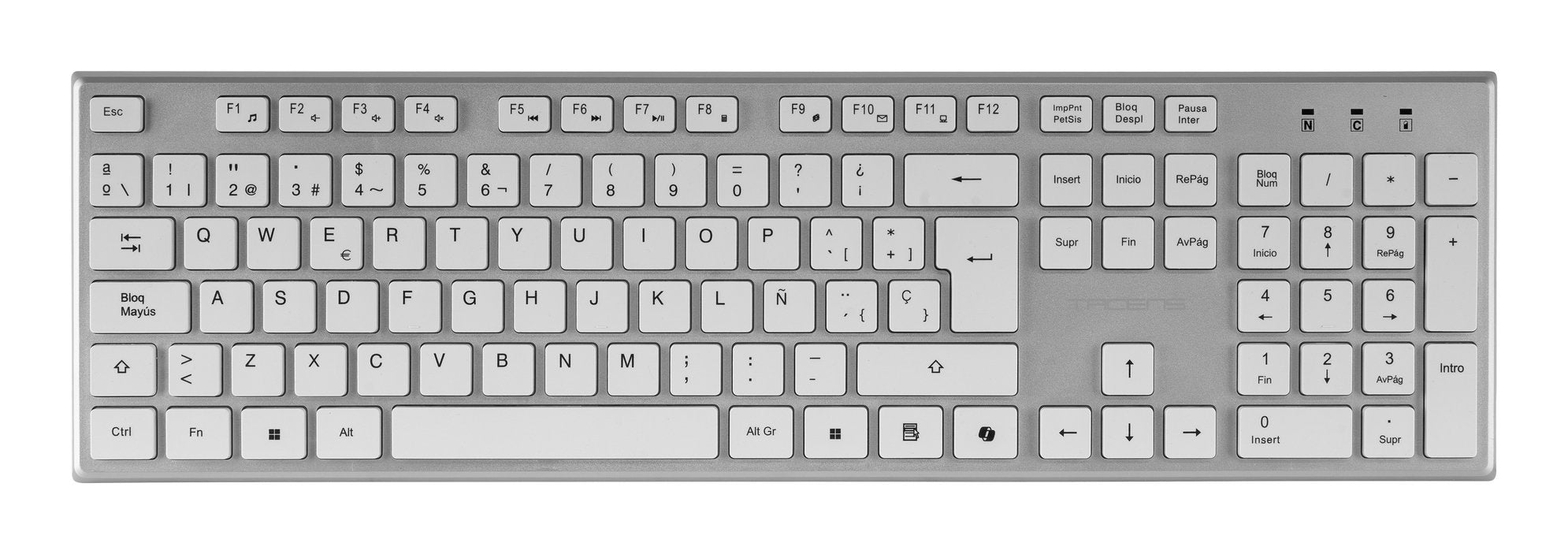 EAN 8435693112167 - Tacens 6ZENITHWFR teclado Ratón incluido Hogar / Oficina RF inalámbrico AZERTY Francés Plata, Blanco imagen 8