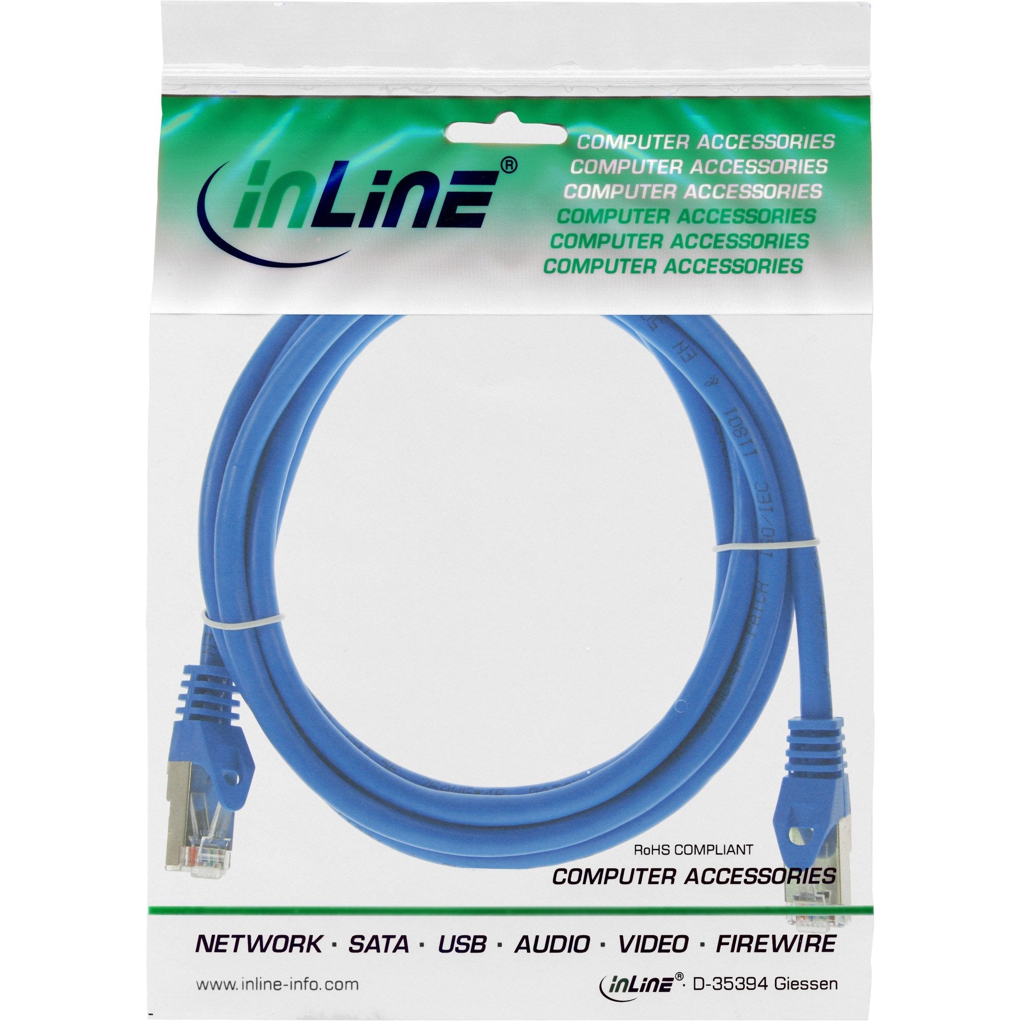 Cable De Red Inline Sf/Utp Cat.5e Azul 1m
