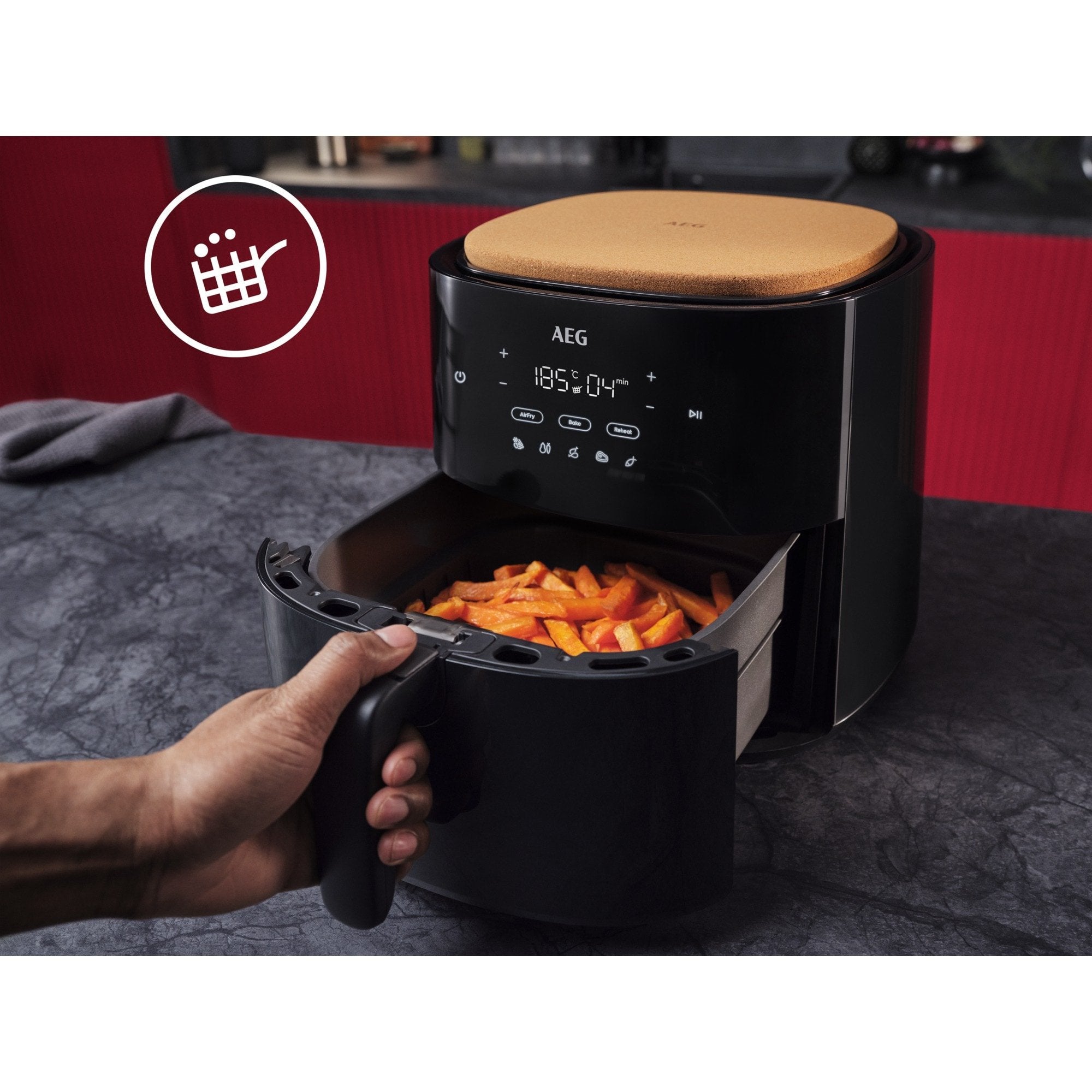 EAN 7333394032627 - AEG AAF7B Sencillo 6,8 L 1800 W Freidora de aire caliente Negro imagen 18