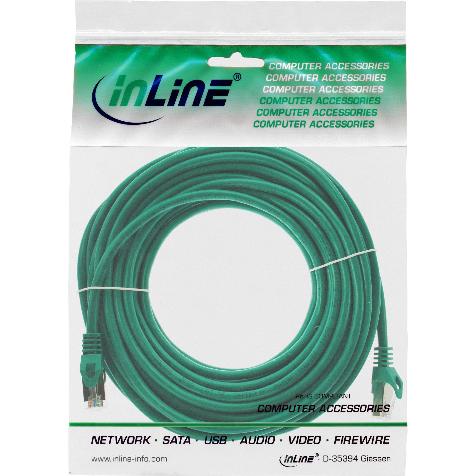 Cable De Red Inline Sf/Utp Cat.5e Verde 20m