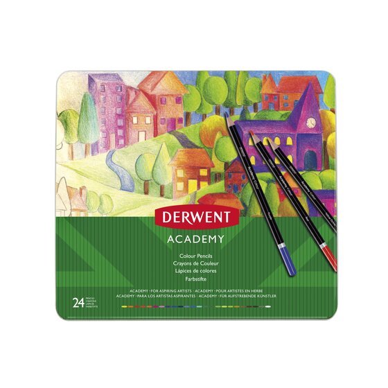 Derwent Lápices De Colores Surtidos En Caja Metálica De 24ud