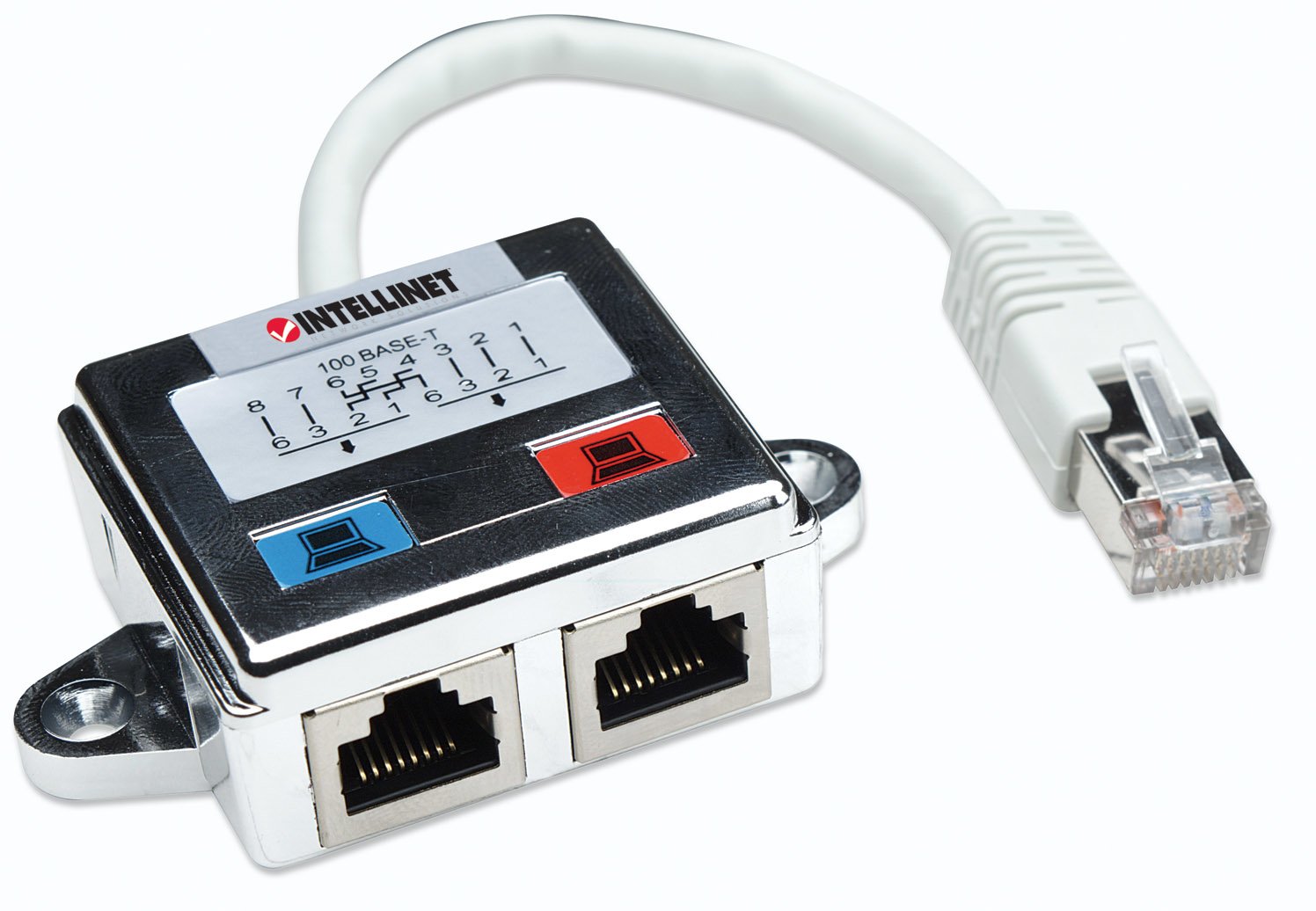 EAN 0766623504195 - Intellinet 504195 cambiador de género para cable 2 x RJ45 Plata, Blanco imagen 2