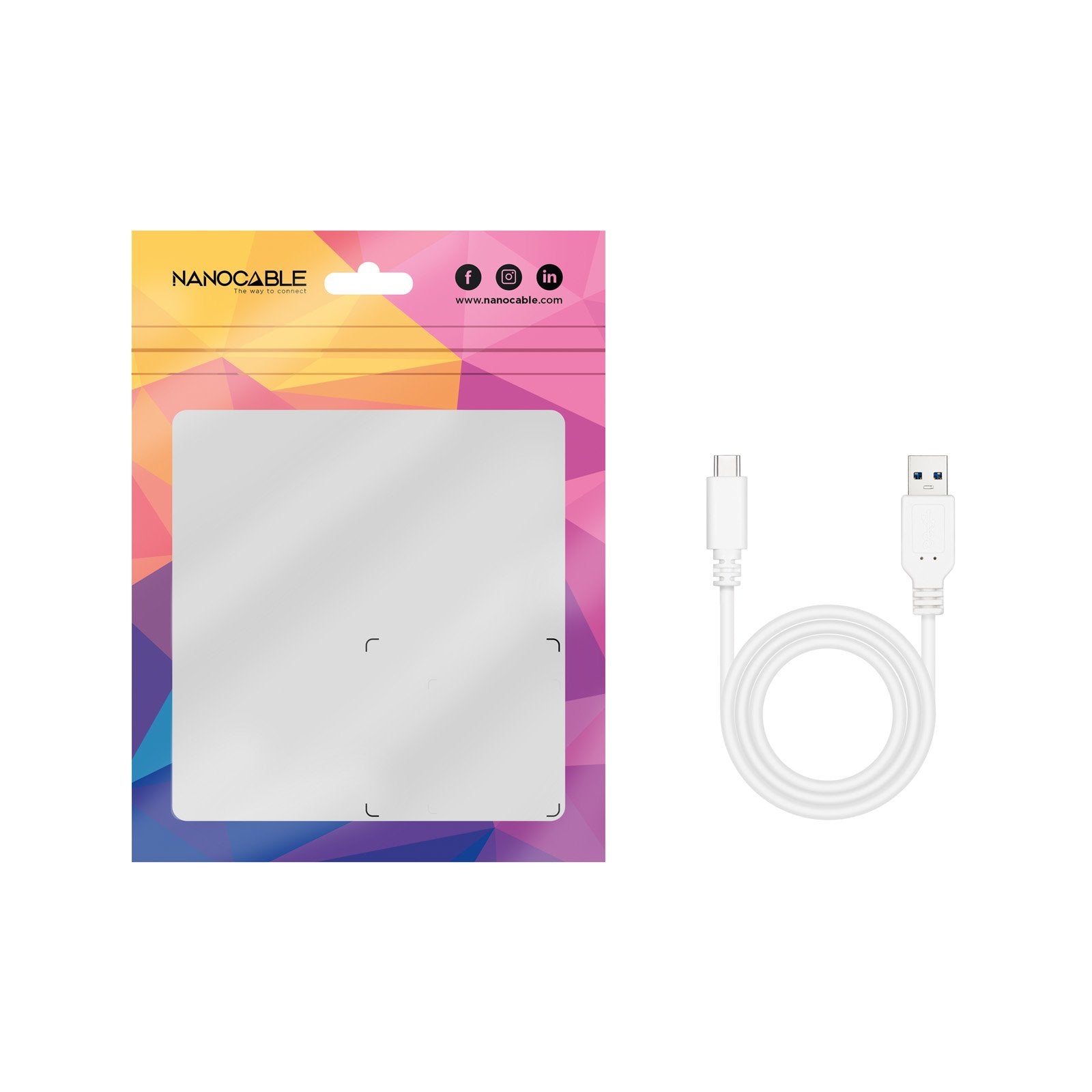 Nanocable Cable Usb 3.1 Gen2 10gbps 3a Usb-C/M-A/M - 1.0m - Blanco