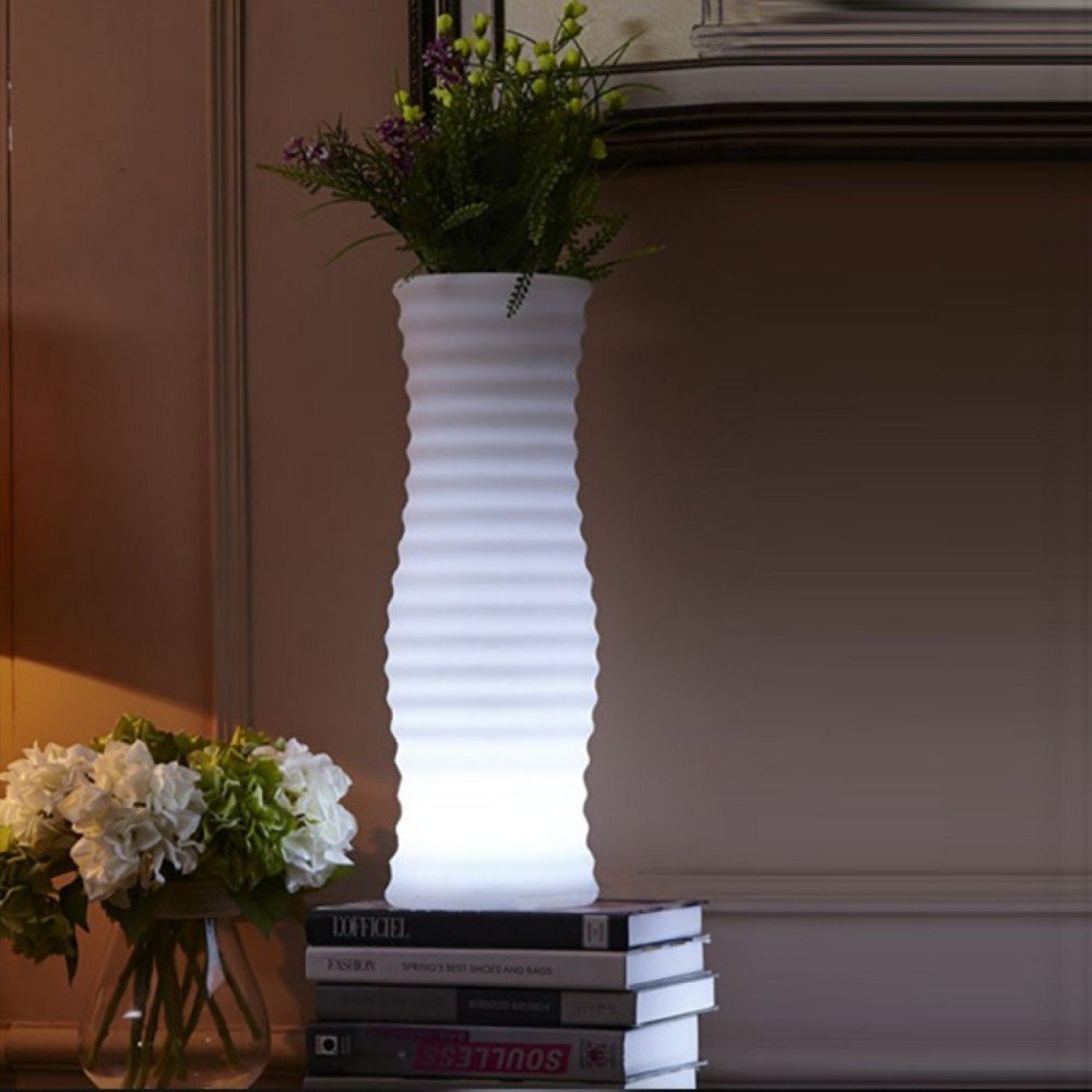 Techly I-Led Flowerpot Jarrón De Flores Con Iluminación Led Rgb Y Control Remoto