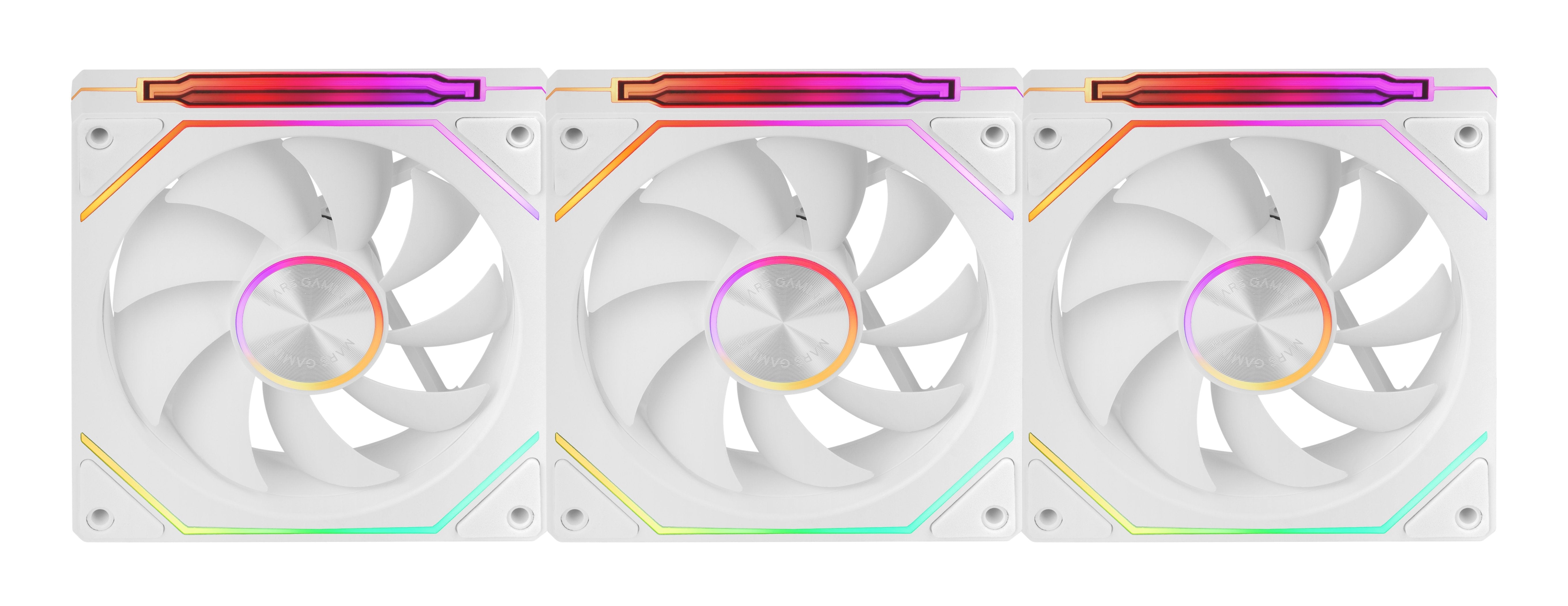 Pack 3 Ventiladores Mars Gaming Mf-Linkfinitykit2 12cm Argb Blanco