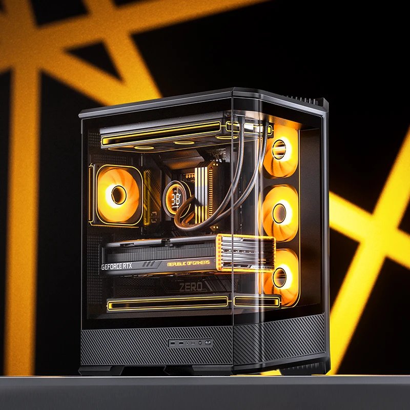 Jonsbo D400 Pc-Gehäuse, Midi Tower, Atx, Tempered Glass - Schwarz