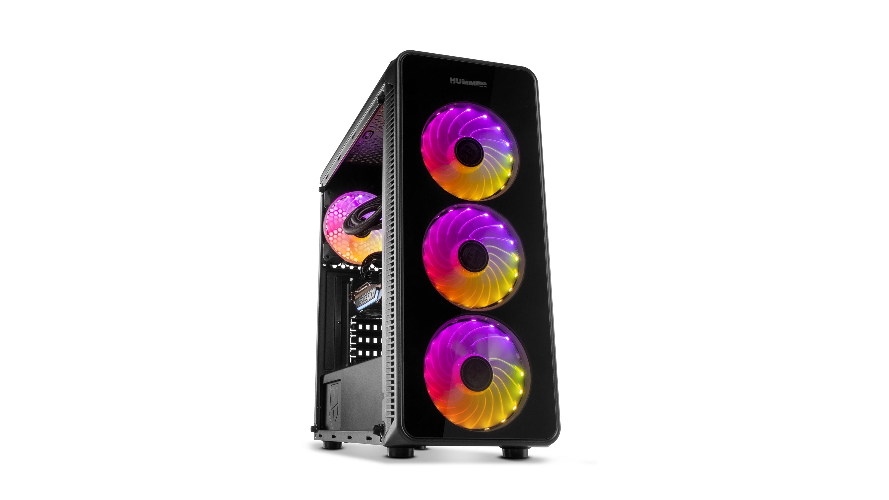 Caja Pc Nox Atx Hummer Tgm Rainbow 1xusb3.0 2xusb2.0 Negro Rgb
