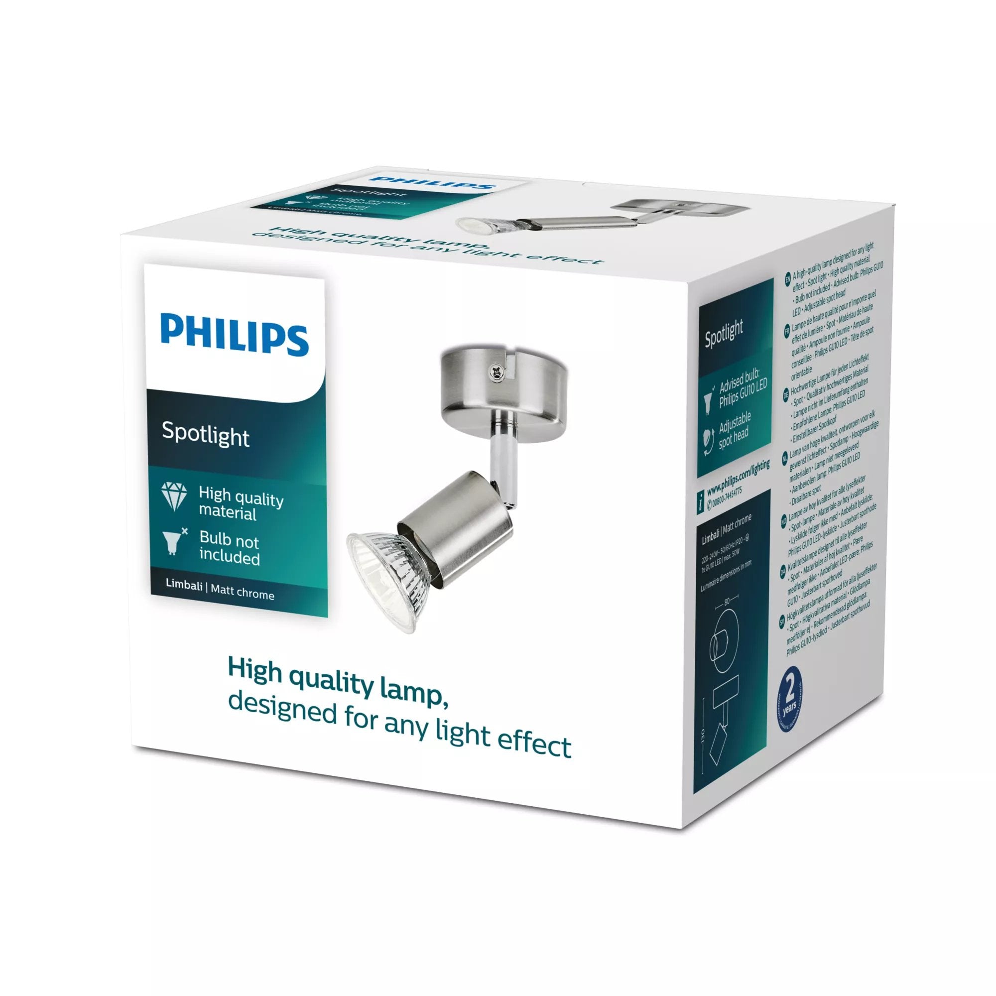 Foco 1 Elemento Gu10 Mod. Limbali Ø8x13cm Philips