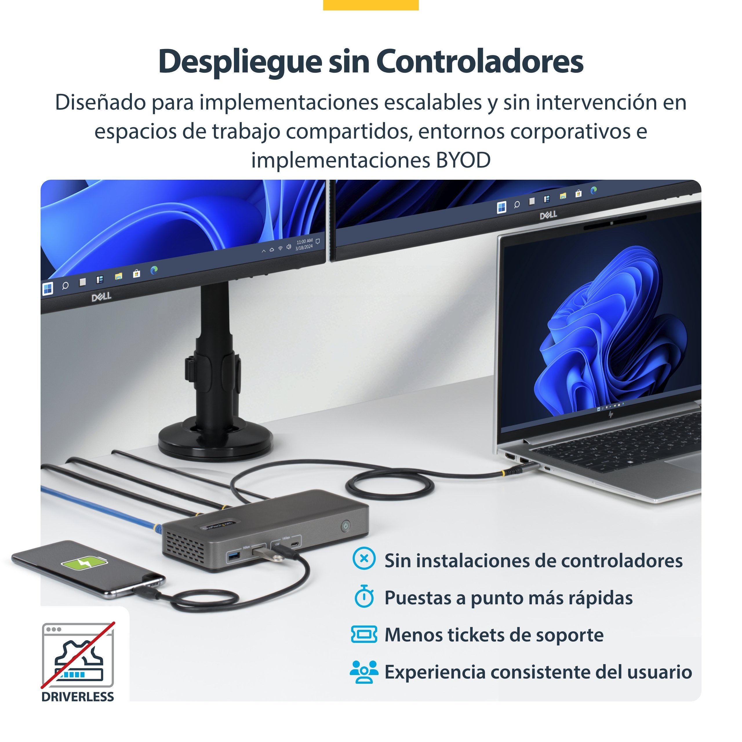 EAN 0065030921756 - StarTech.com 196UE-USBC-DOCK base para portátil y replicador de puertos Alámbrico USB 3.2 Gen 2 (3.1 Gen  imagen 9