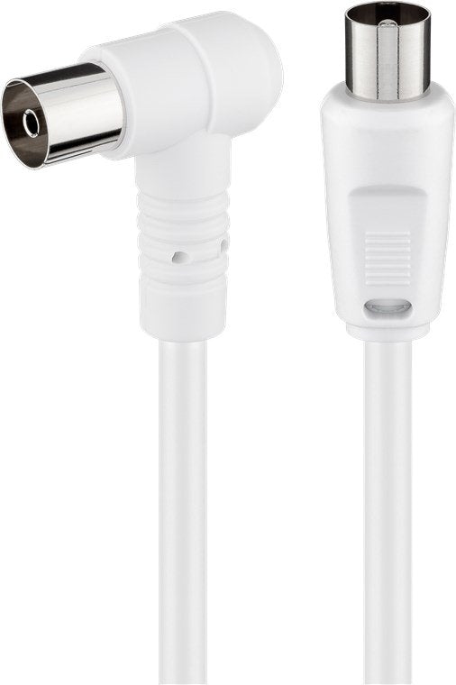 Antenna Connection Cable, Angled, 100% Shielded, White, 1.5