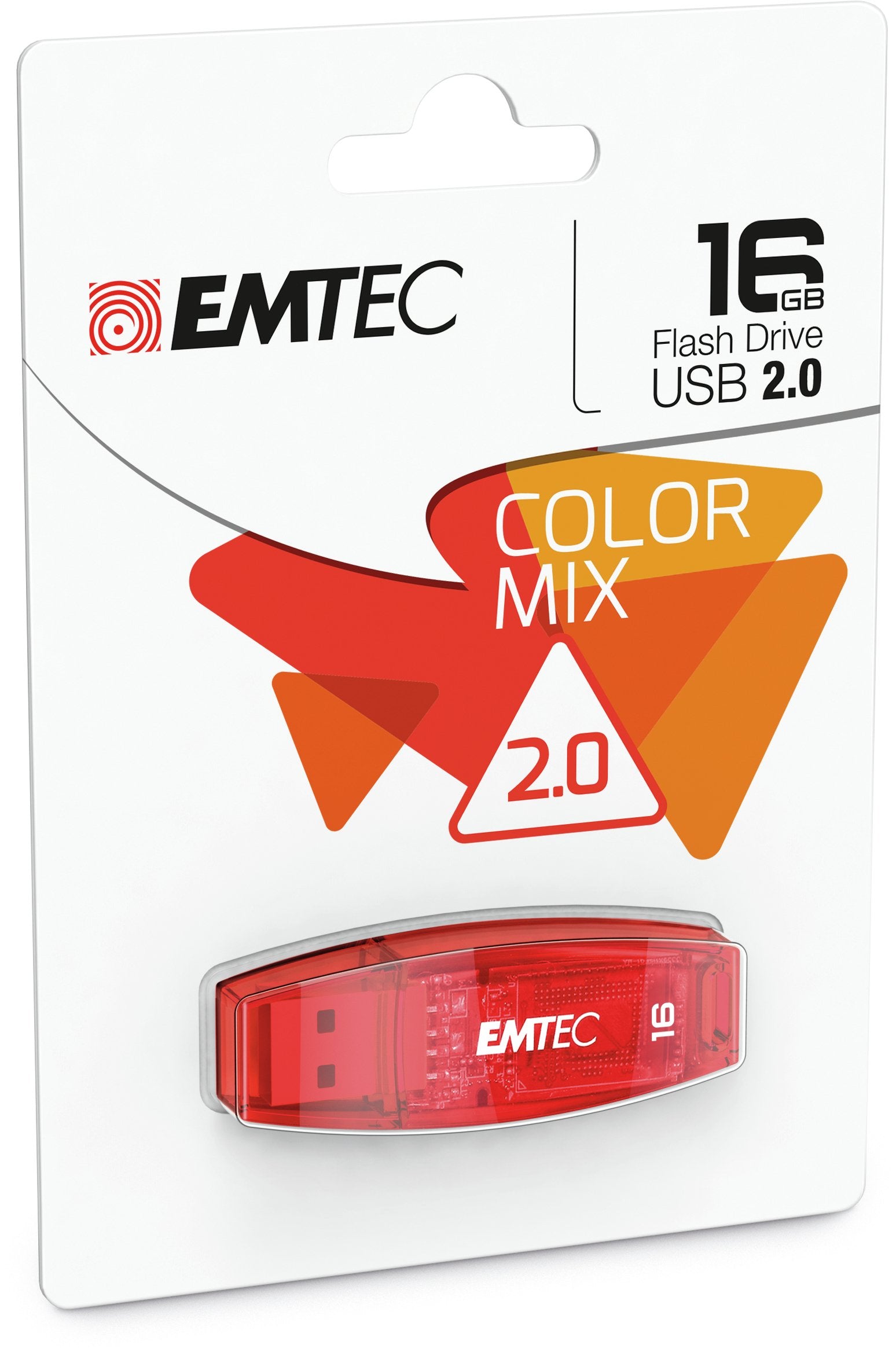 Pendrive Emtec Usb-Stick 16 Gb C410  Usb 2.0 Color Mix Rot