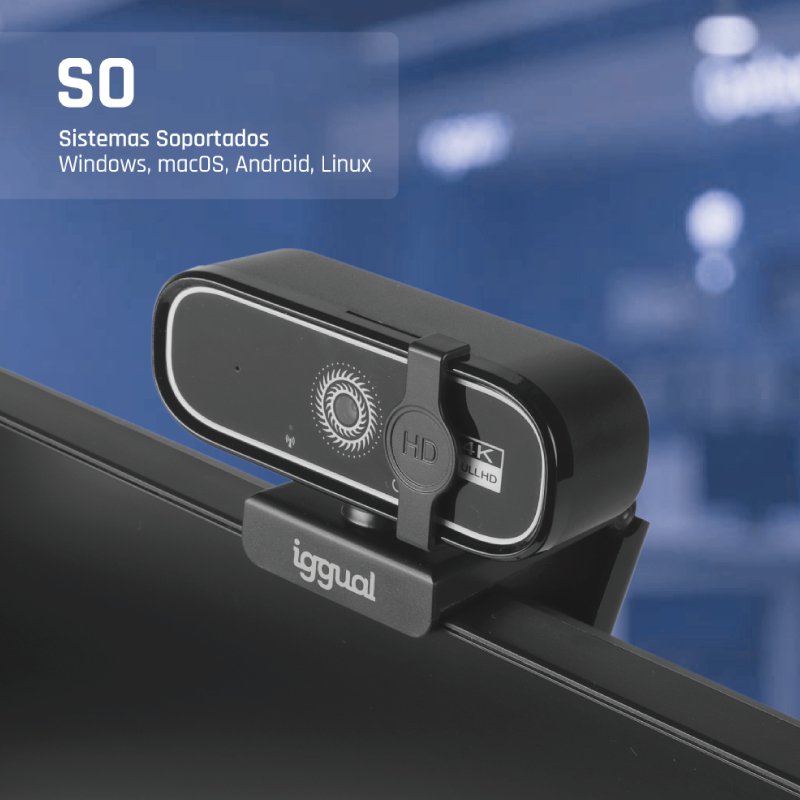 EAN 8435364319949 - iggual USB 4K UHD WC3840 Business Pro View cámara web 8 MP 3840 x 2160 Pixeles Negro imagen 11