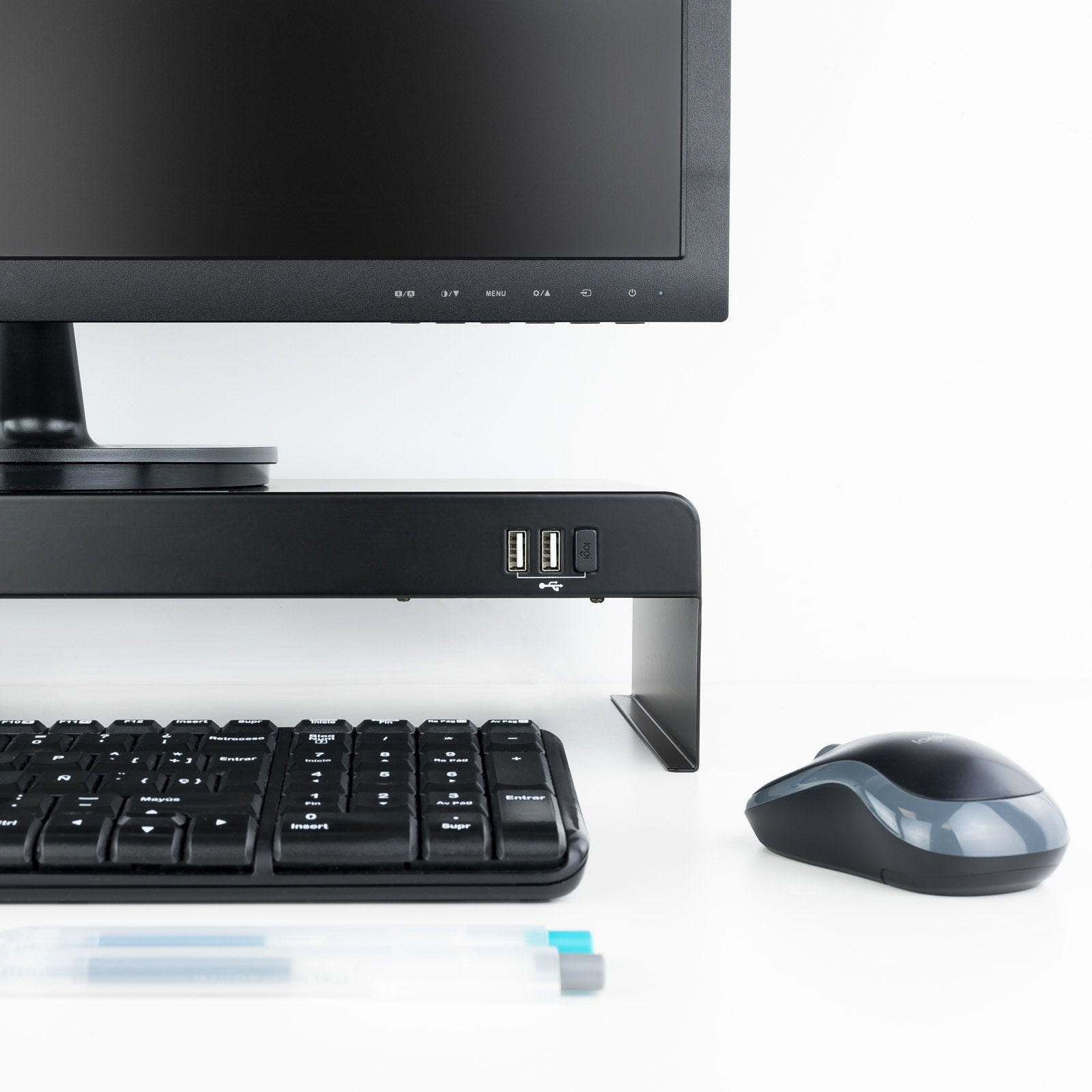 Tooq Soporte Elevador Para Monitor O Portatil - 3x Usb 2.0 - Peso Max. 20kg - Negro