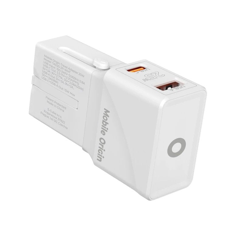 Mobile Origin Travel Adapter 25w Eu/Us/Uk/Au, White