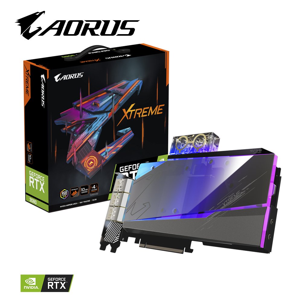 Vga Gbt Rtx3080 10gb Xtreme Waterforce Wb 10g