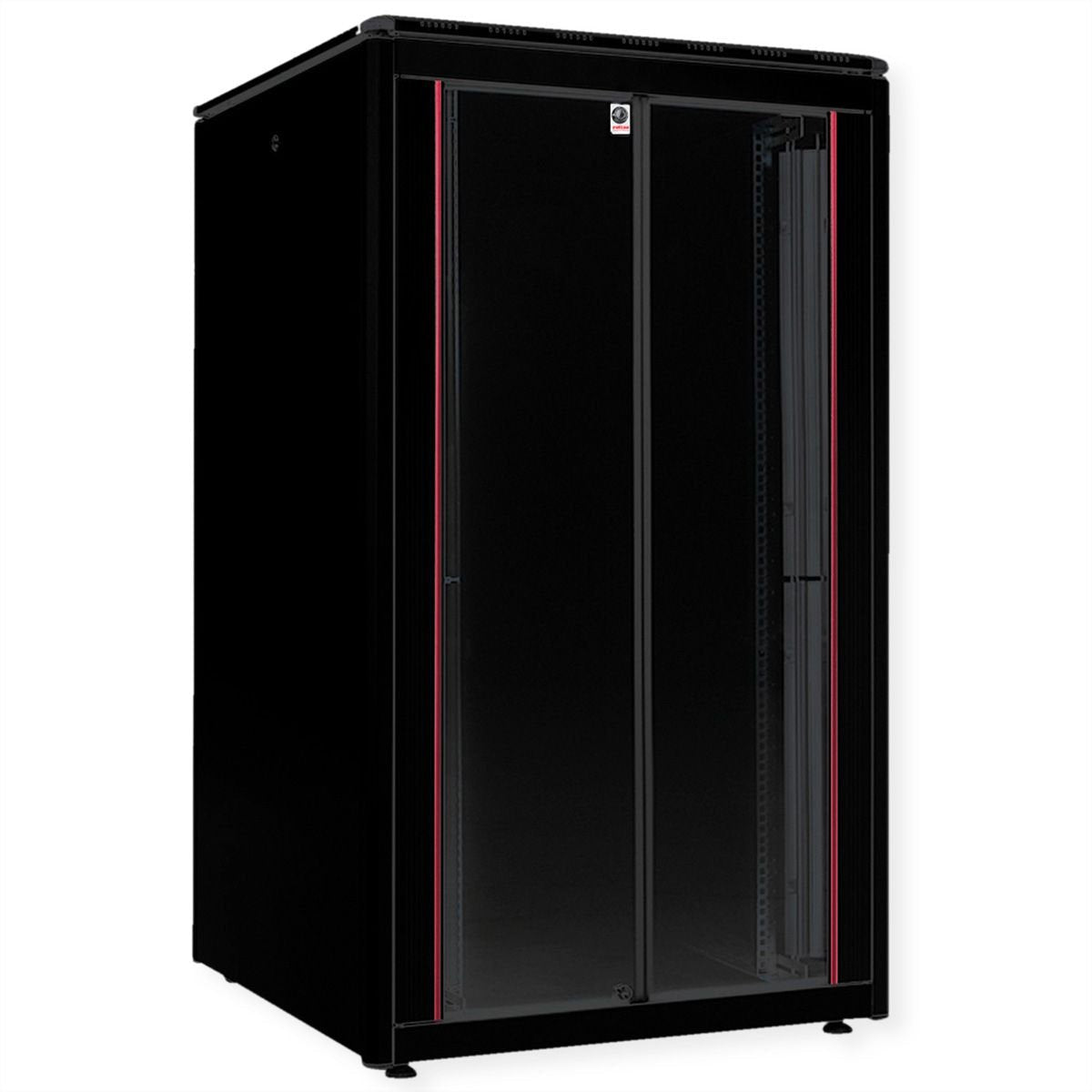 Roline 19-Zoll Netzwerkschrank Pro 26 He, 800x800 Bxt Glastr Schwarz