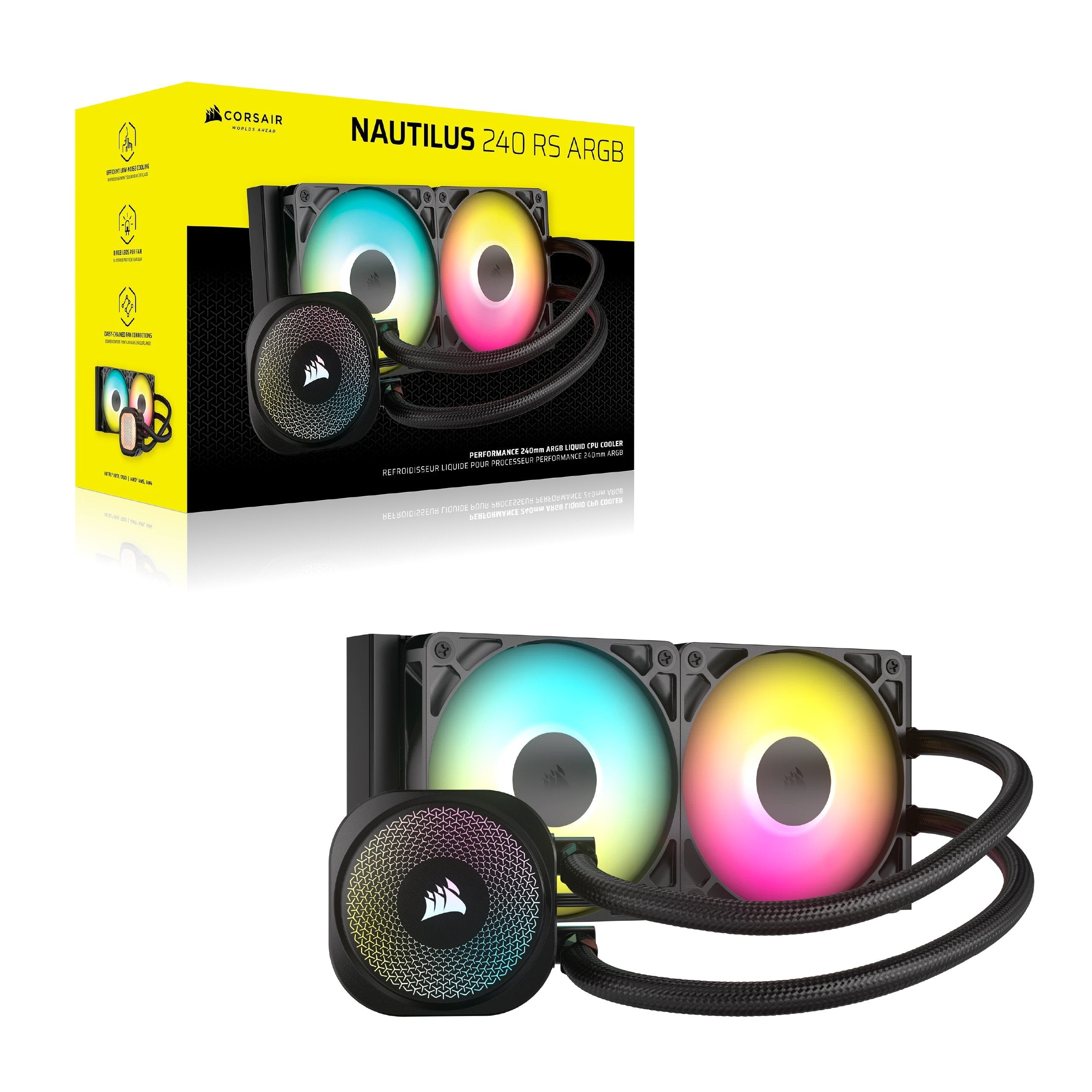Refrigerador Liquido Cpu Corsair Nautilus 240 (2x240mm) Black Argb Cw-9060092-Ww