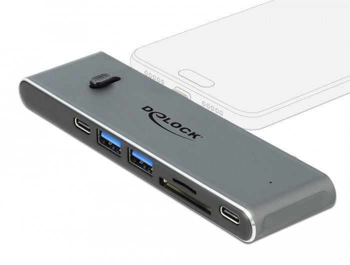 Delock 87752 Base Para Portátil Y Replicador De Puertos Alámbrico Usb 3.2 Gen 1 (3.1 Gen 1) Type-C Gris, Estación De Acoplamiento Gris, Alámbrico, Usb 3.2 Gen 1 (3.1 Gen 1) Type-C, Gris, Microsd (Transflash), Sd, 3840 X 2160 Pixeles, Metal
