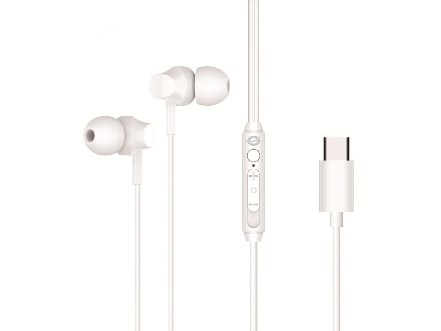 Auricular Intrauditivo Usb-C Conceptronic Brendan03w 1.2m Microfono Controles Color Blanco