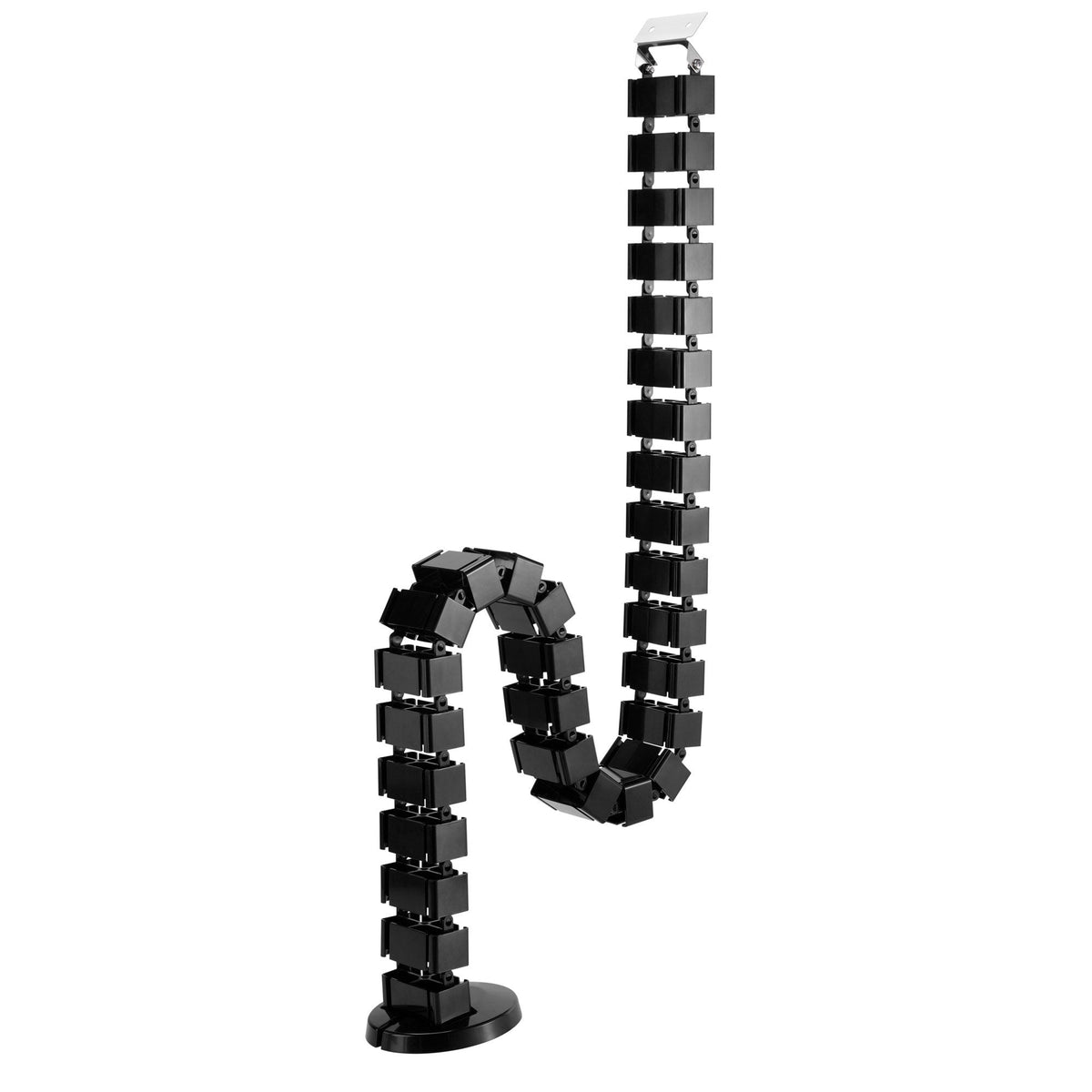 Inline Pasacables Flexible Para Escritorios Regulables En Altura, 4 Compartimentos, 68x36mm Máx. 1,28 M, Negro