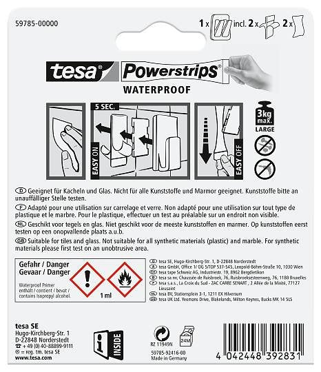 Tesa Powermrips Waterproof Duohaken Metall Plamik
