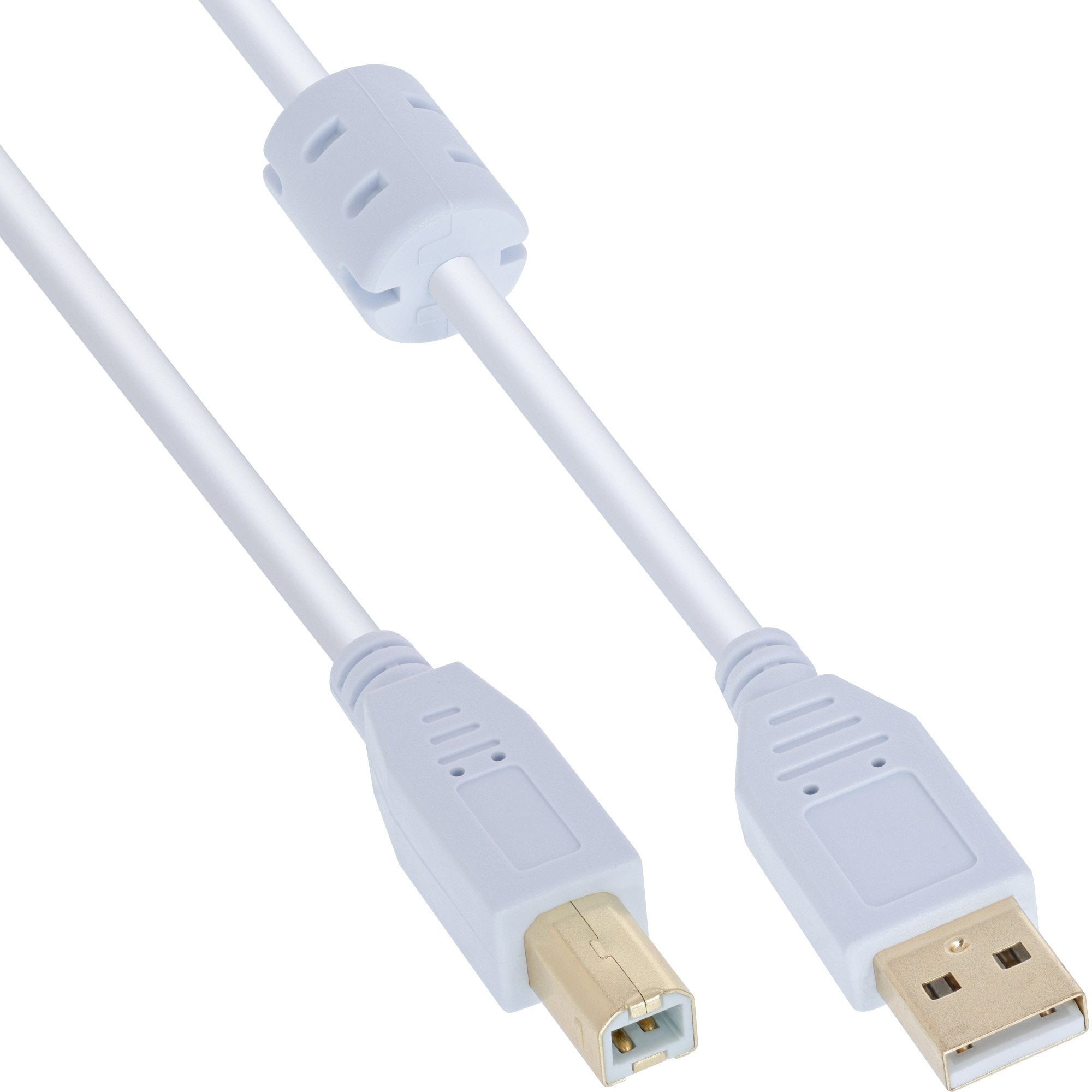 Cable Inline Usb 2.0 Tipo A Macho A B Macho Con Ferrita Blanco 0,5m